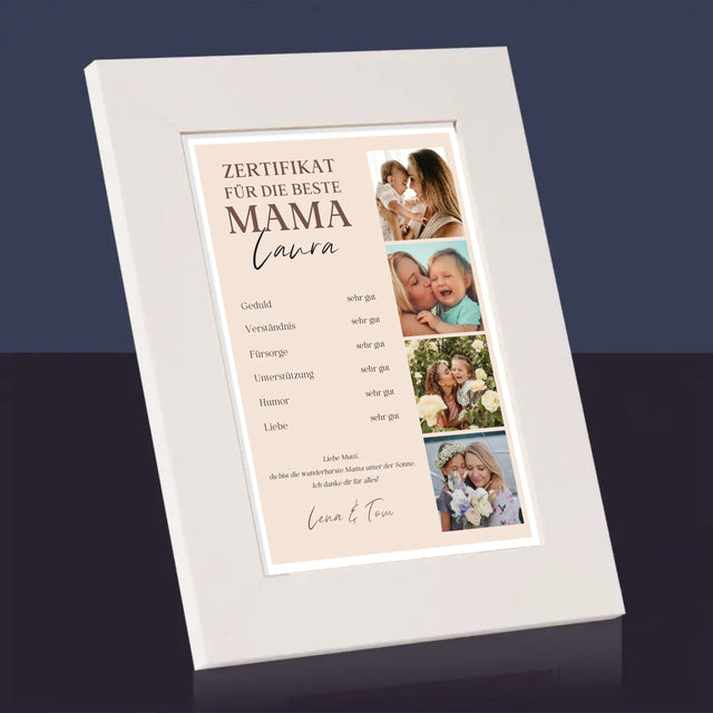Fotocollage: Zertifikat Für Die Beste Mama - Bilderrahmen