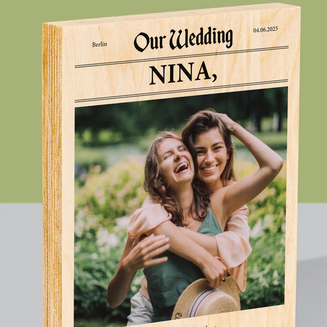 Foto Und Unterschrift: Our Wedding Trauzeugin - Druck Auf Holz