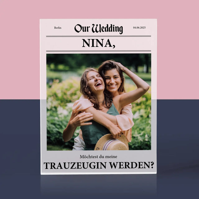 Foto Und Unterschrift: Our Wedding Trauzeugin - Acrylblock