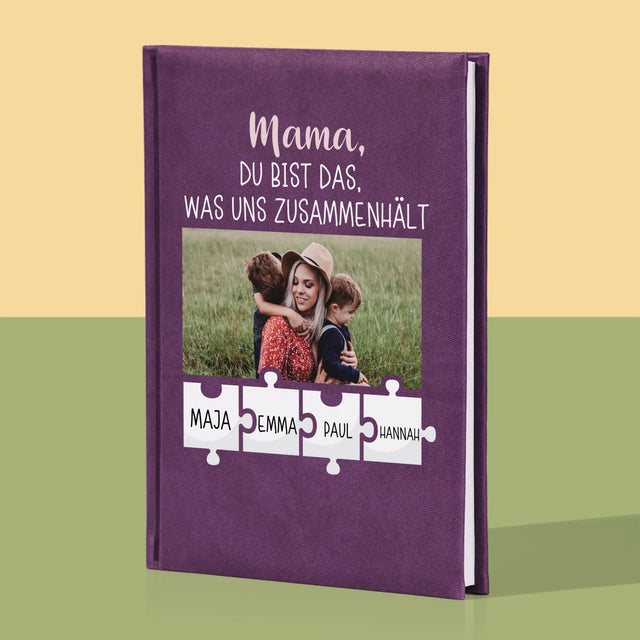 Foto Und Unterschrift: Mama, Du Bist Das, Was Uns Zusammenhält - Notizbuch