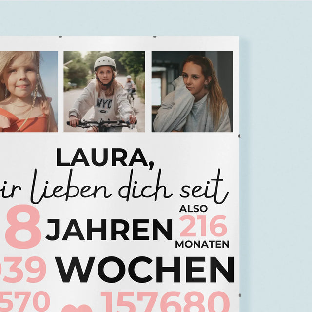 Fotocollage: Wir Lieben Dich Seit 18 Jahren - Poster