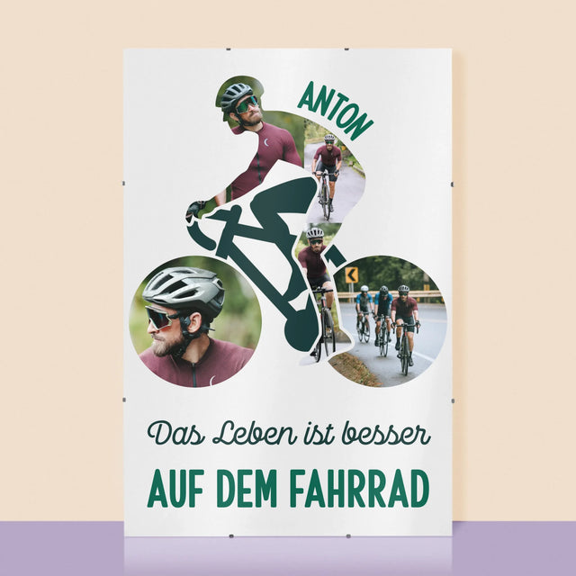 Form-Collage: Das Leben Ist Besser Auf Dem Fahrrad - Poster