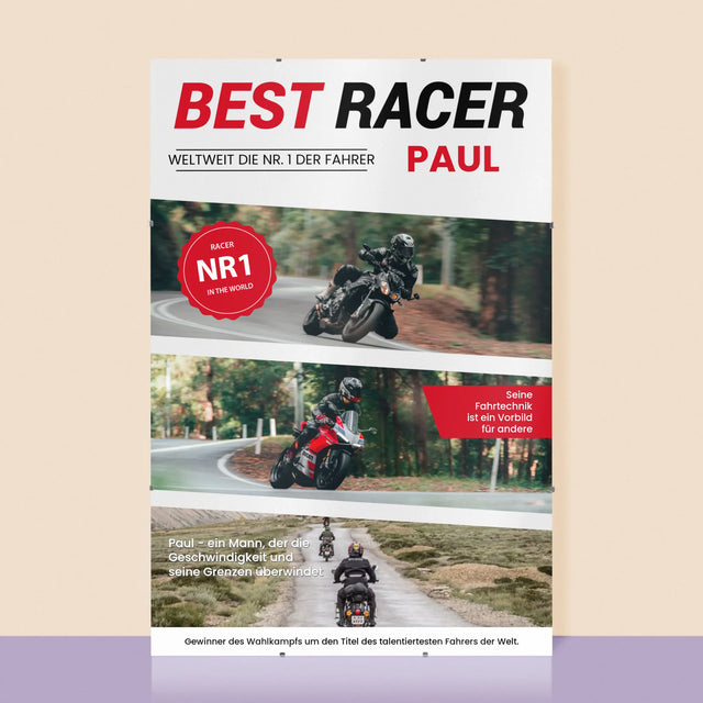 Magazin-Cover: Bester Rennfahrer - Poster