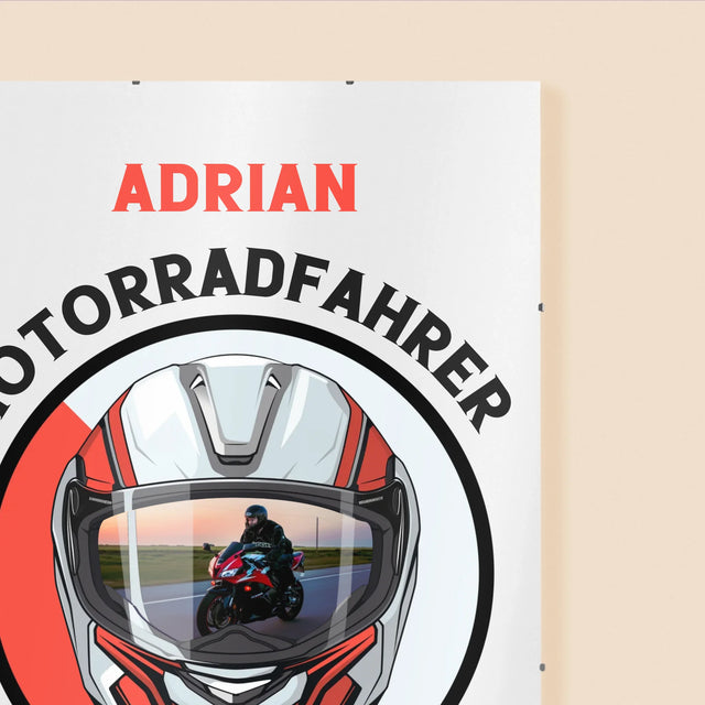 Foto Und Unterschrift: Motorradfahrer Von Geburt An - Poster