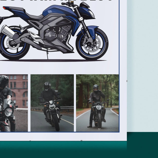 Fotocollage: Motorradfahren Liegt Ihm Im Blut - Poster