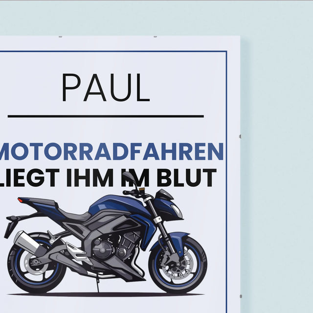 Fotocollage: Motorradfahren Liegt Ihm Im Blut - Poster