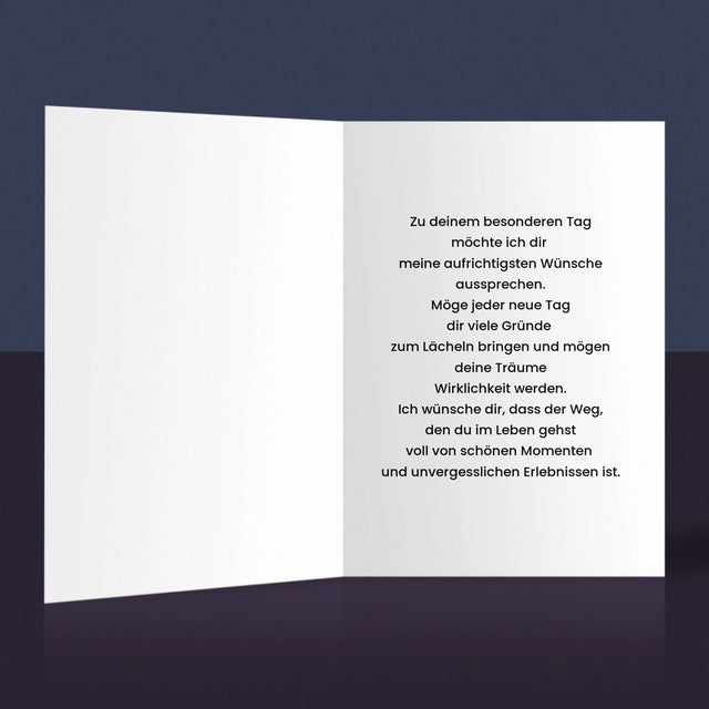 Buchstaben-Collage: Fahrrad - Glückwunschkarte