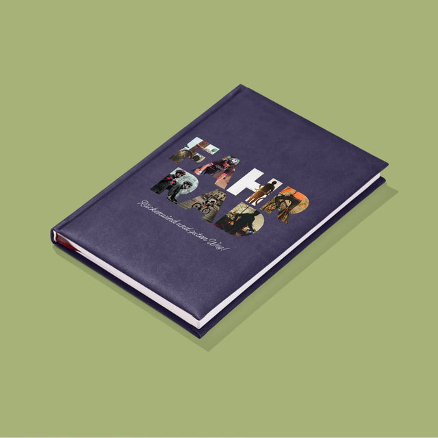 Buchstaben-Collage: Fahrrad - Notizbuch