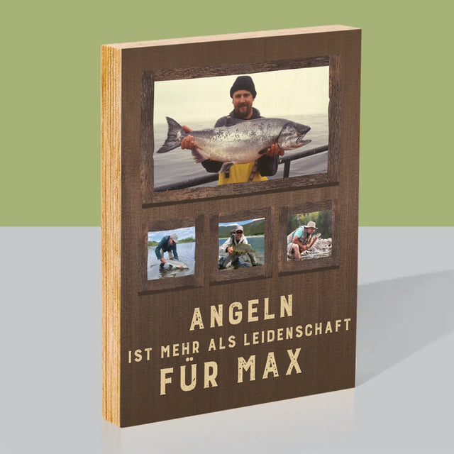 Fotocollage: Angeln - Druck Auf Holz