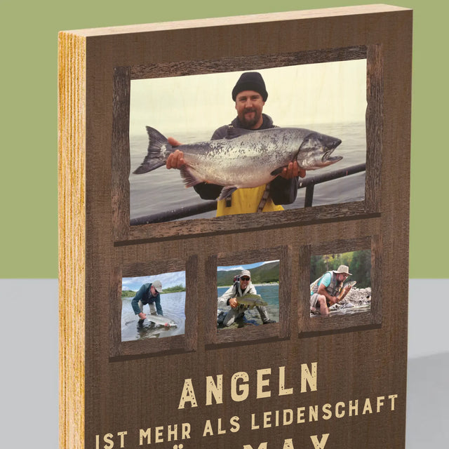 Fotocollage: Angeln - Druck Auf Holz