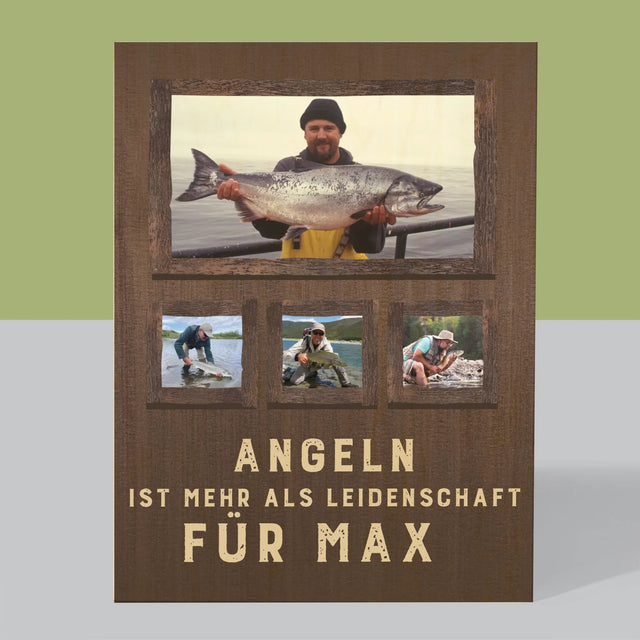 Fotocollage: Angeln - Druck Auf Holz