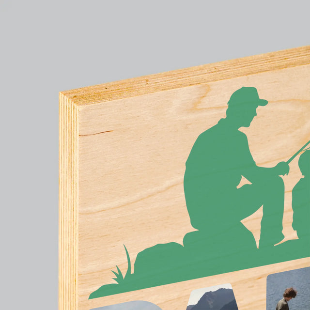 Buchstaben-Collage: Papa - Angler - Druck Auf Holz