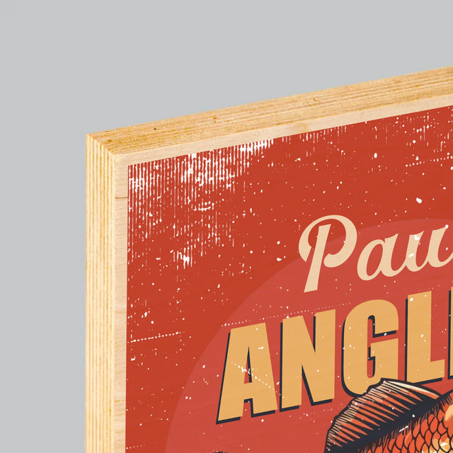 Name Und Unterschrift: Ein Angler Aus Fleisch Und Gräten - Druck Auf Holz