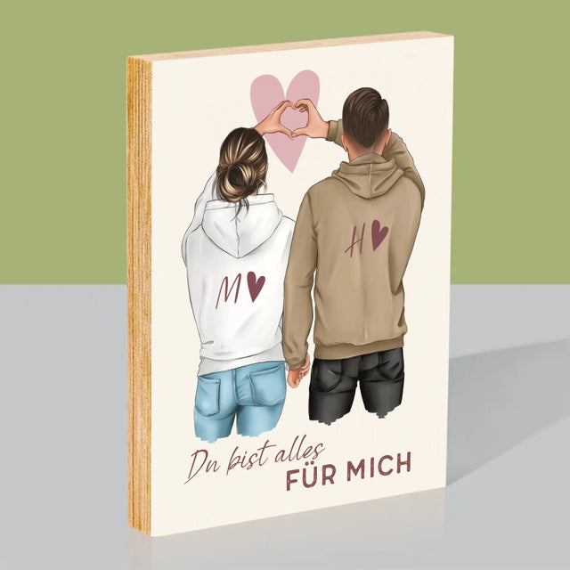 Avatar Creator: Paar Herz - Druck Auf Holz