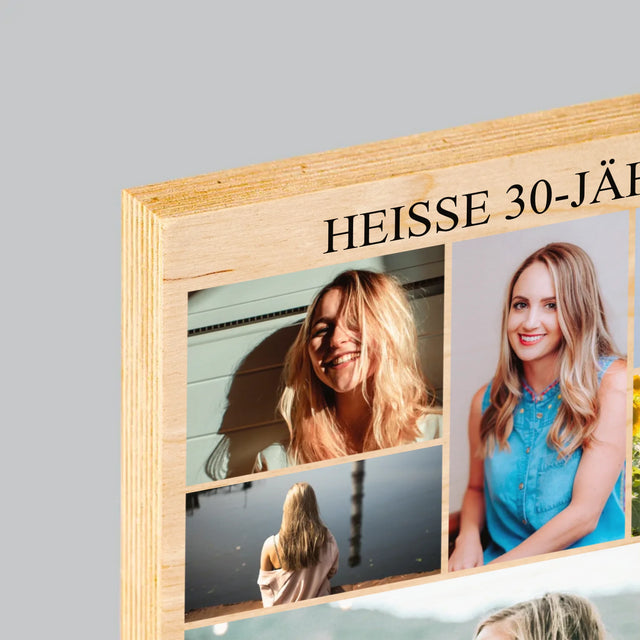 Fotocollage: Heiße 30-Jährige - Druck Auf Holz