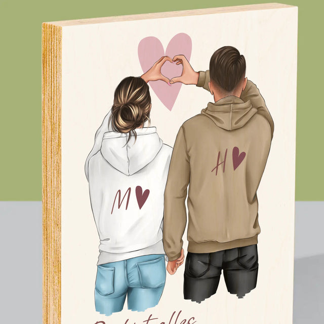 Avatar Creator: Paar Herz - Druck Auf Holz