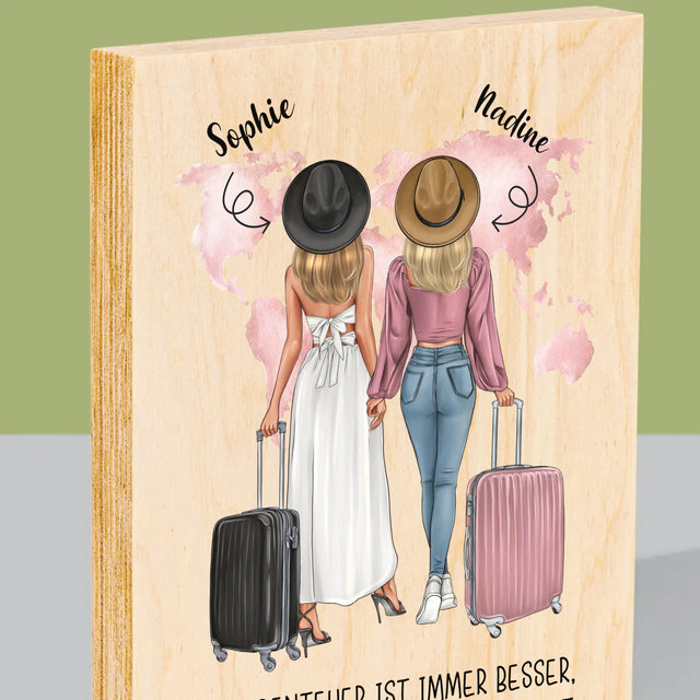 Avatar Creator: Reisende Freundinnen - Druck Auf Holz