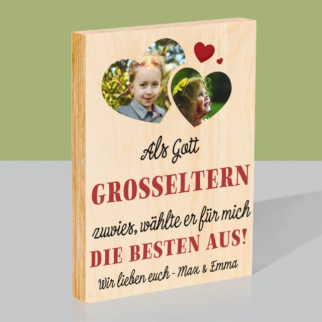 Fotocollage: Als Gott Großeltern Zuwies - Druck Auf Holz