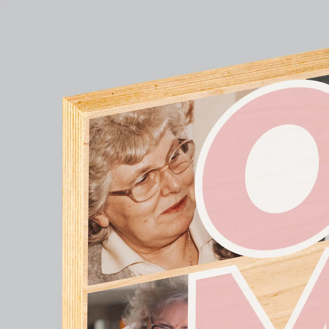 Fotocollage: Oma – Druck auf Holz | DE