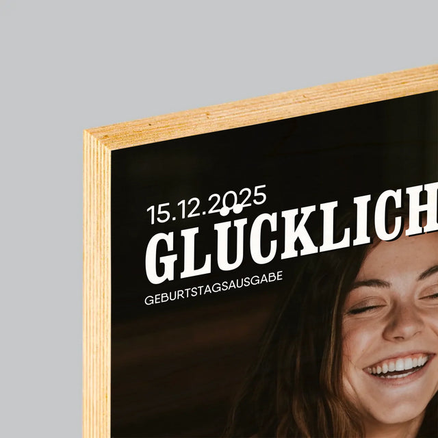 Magazin-Cover: Glückliche 40-Jährige - Druck Auf Holz