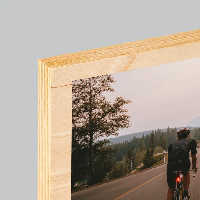 Foto Und Unterschrift: Definition Eines Radfahrers - Druck Auf Holz