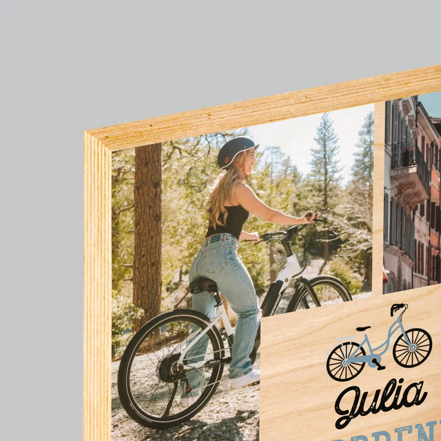 Fotocollage: Verbrennt Kalorien, Nicht Treibstoff - Druck Auf Holz