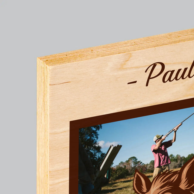 Fotocollage: Wildschwein Bändiger - Druck Auf Holz