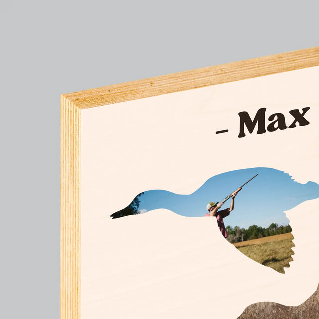 Form-Collage: Für Die Jagd Geschaffen - Druck Auf Holz