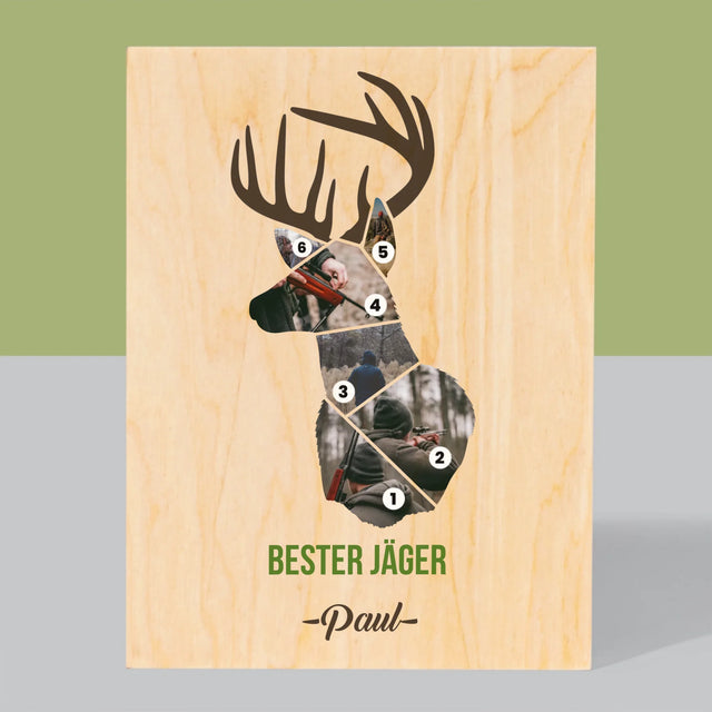 Form-Collage: Bester Jäger - Druck Auf Holz