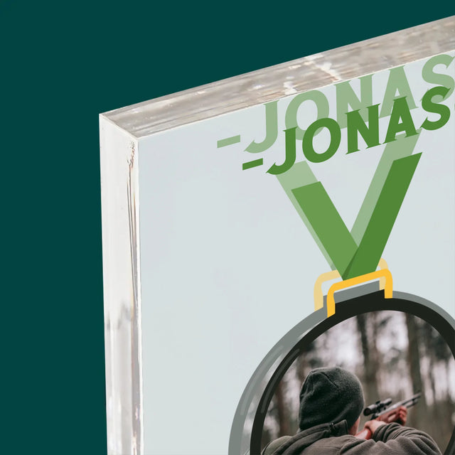 Foto Und Unterschrift: Der Weltbeste Jäger - Druck Auf Acrylglas