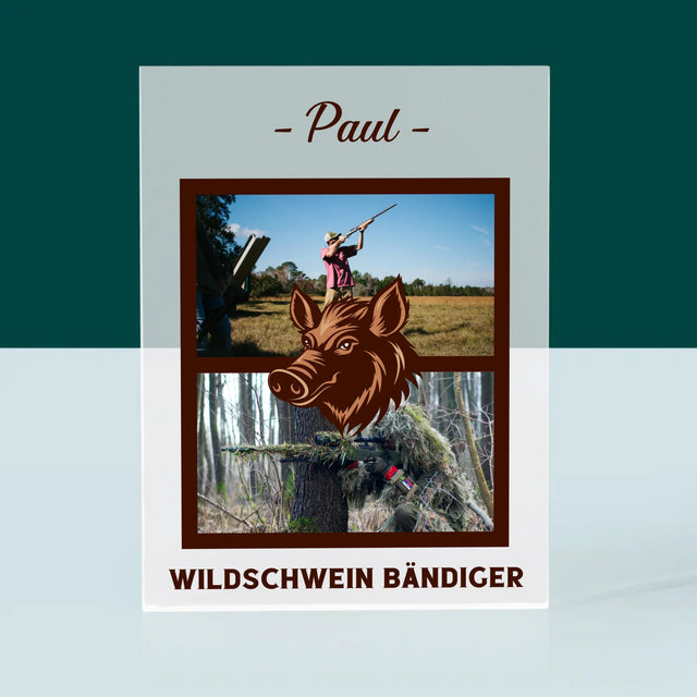 Fotocollage: Wildschwein Bändiger - Druck Auf Acrylglas