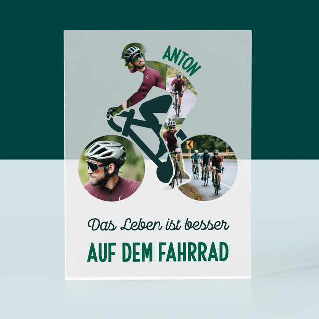 Form-Collage: Das Leben Ist Besser Auf Dem Fahrrad - Druck Auf Acrylglas