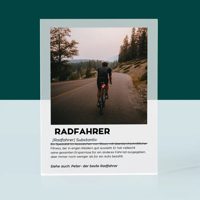 Foto Und Unterschrift: Definition Eines Radfahrers - Druck Auf Acrylglas