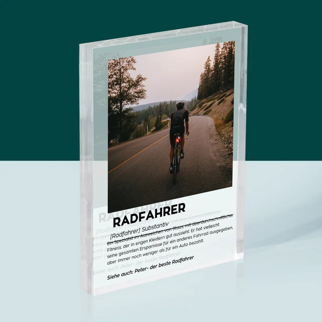 Foto Und Unterschrift: Definition Eines Radfahrers - Druck Auf Acrylglas