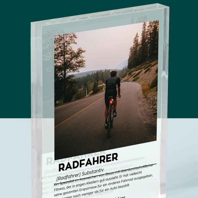 Foto Und Unterschrift: Definition Eines Radfahrers - Druck Auf Acrylglas
