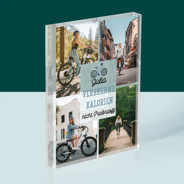 Fotocollage: Verbrennt Kalorien, Nicht Treibstoff - Druck Auf Acrylglas