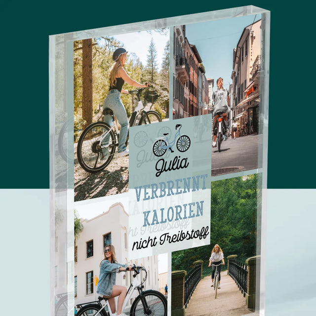 Fotocollage: Verbrennt Kalorien, Nicht Treibstoff - Druck Auf Acrylglas