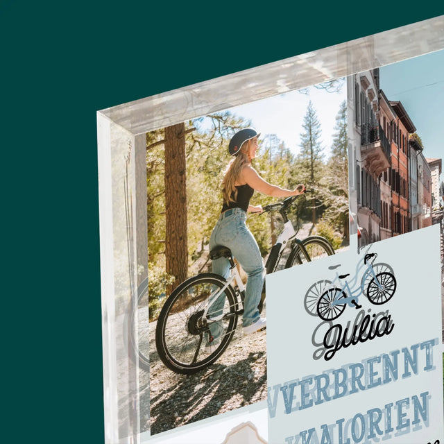 Fotocollage: Verbrennt Kalorien, Nicht Treibstoff - Druck Auf Acrylglas