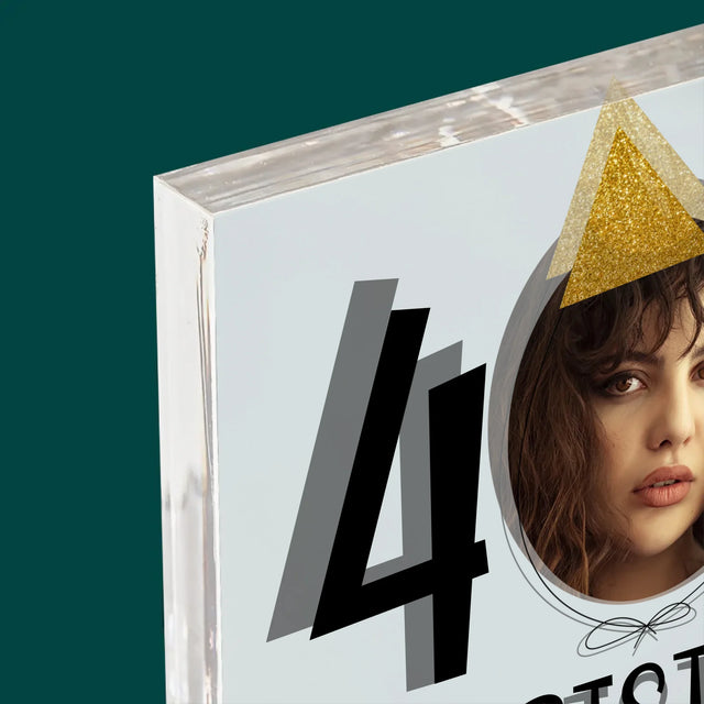 Foto Und Unterschrift: 40. Geburtstag Mütze - Druck Auf Acrylglas