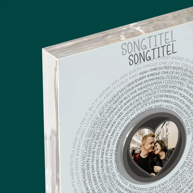 Foto Und Unterschrift: Songtext Mit Deinem Foto - Druck Auf Acrylglas