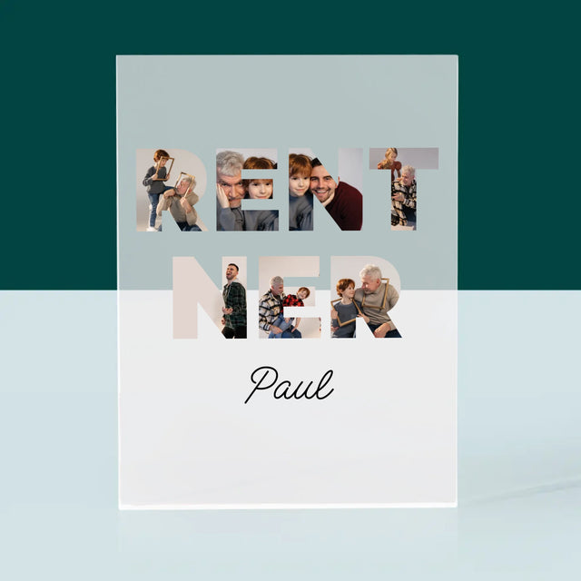 Buchstaben-Collage: Rentner - Druck Auf Acrylglas