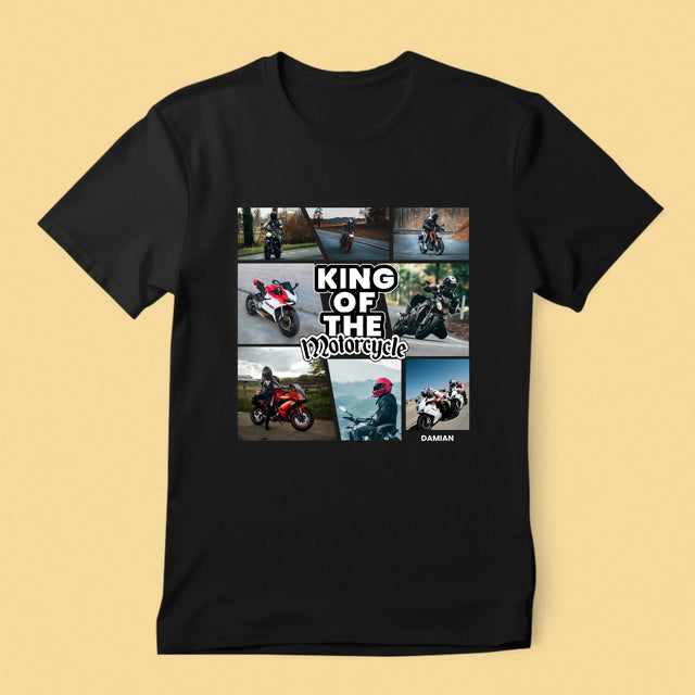 Fotocollage: King Of The Motorcycle - T-Shirt Für Herren