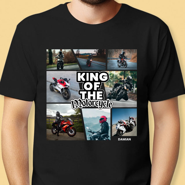 Fotocollage: King Of The Motorcycle - T-Shirt Für Herren