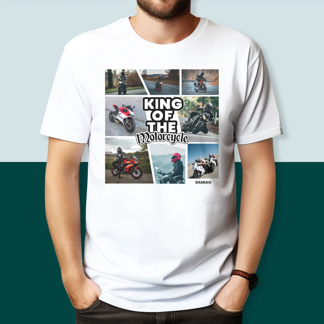 Fotocollage: King Of The Motorcycle - T-Shirt Für Herren