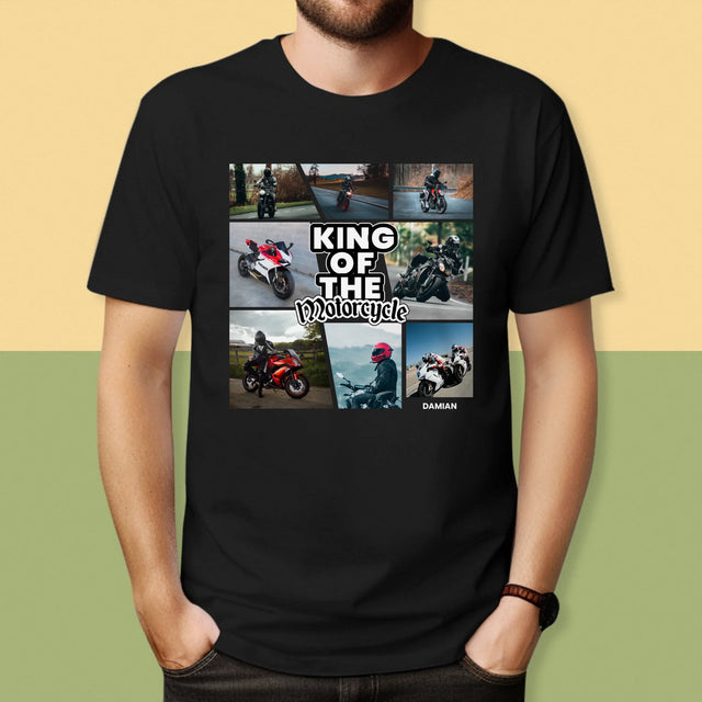 Fotocollage: King Of The Motorcycle - T-Shirt Für Herren
