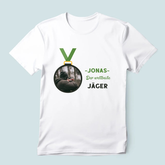Foto Und Unterschrift: Der Weltbeste Jäger - T-Shirt Für Herren