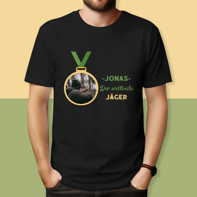 Foto Und Unterschrift: Der Weltbeste Jäger - T-Shirt Für Herren