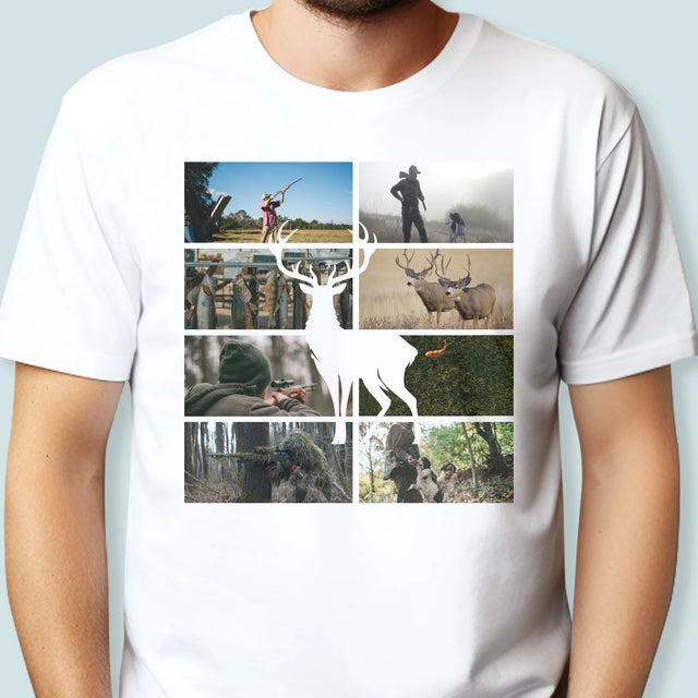 Fotocollage: Der Jäger - T-Shirt Für Herren