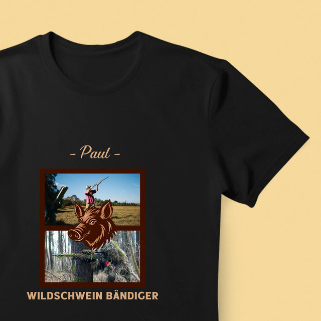 Fotocollage: Wildschwein Bändiger - T-Shirt Für Herren
