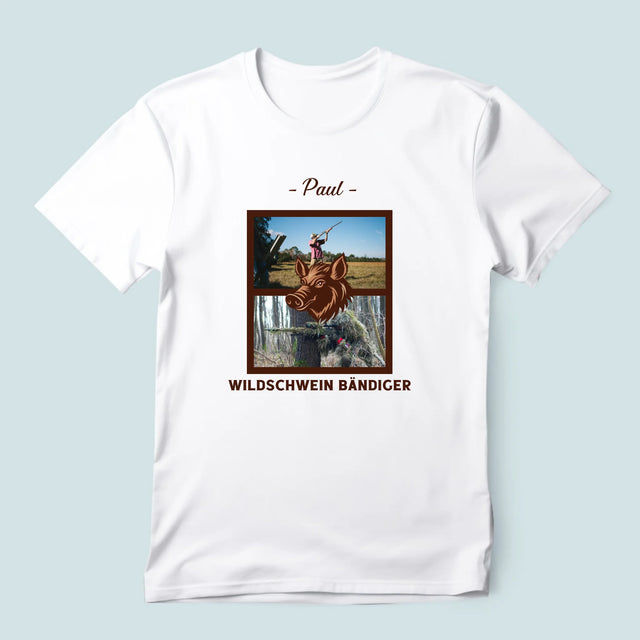 Fotocollage: Wildschwein Bändiger - T-Shirt Für Herren